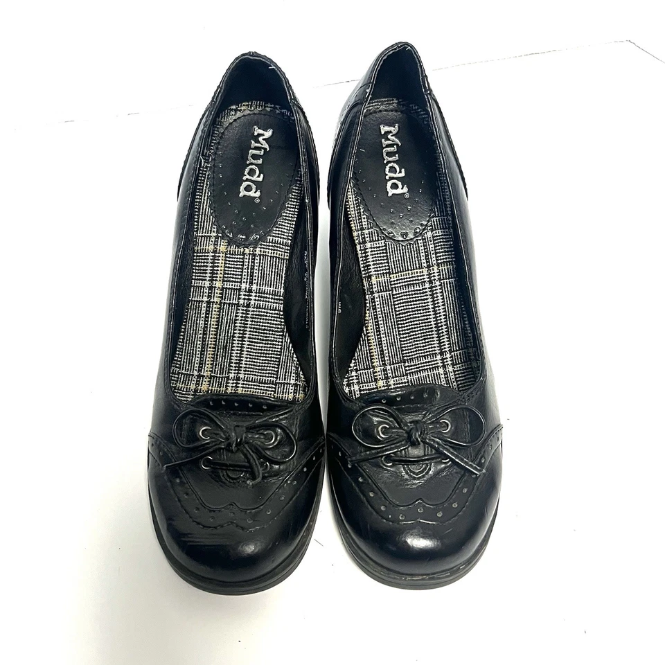 De colección Y2K Mudd Mary Jane DEREK Tacones Negros Zapatos de salón para mujer 9,5 M Preppy Bow Coquette Foto 2 de 4