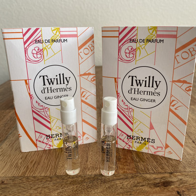 2 TWILLY D'HERMES EAU GINGER FRAGRANCE PERFUME SPRAY TRAVEL MINI SAMPLE HERMES