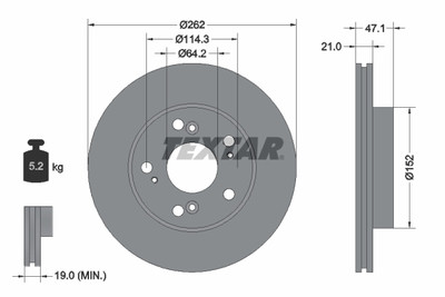 TEXTAR 92175803 Bremsscheibe für ACURA,HONDA,HONDA (DONGFENG)