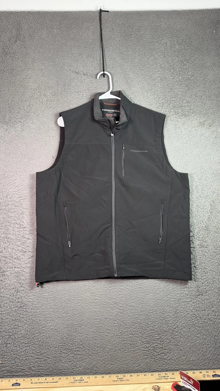 Hawke & Co Vest Mens XL Black Performance Softshell Zipper Pockets Outdoor