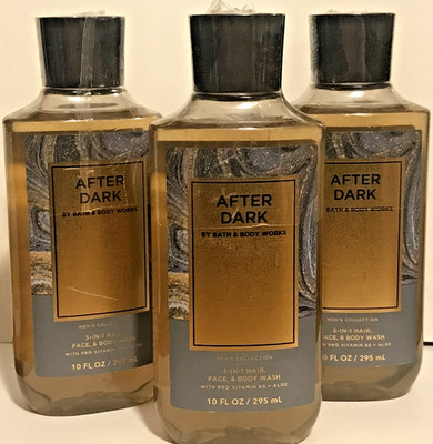 AFTER DARK BODY WASH SHAMPOO 3 IN 1 GEL  10 OZ  BATH BODY WORKS 3-PACK SEALED