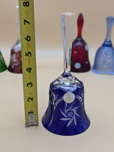 Vintage Crystal Bell Estate Collection Musical Fenton Bohemian Emerald Lot 11 - Picture 13 of 24