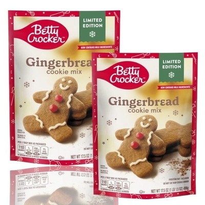 2 New Betty Crocker GINGERBREAD Cookie Mix 17.5 Oz Easy Recipes Exp 6/26