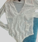 NWT 39.99  lingerie M International Concepts Sheer bodysuit Lace white — photo 1