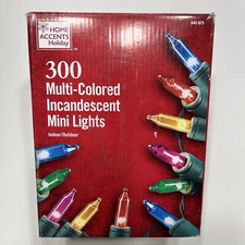Home Accents Holiday 300 Light Mini Multi Color String Lights Light Set New