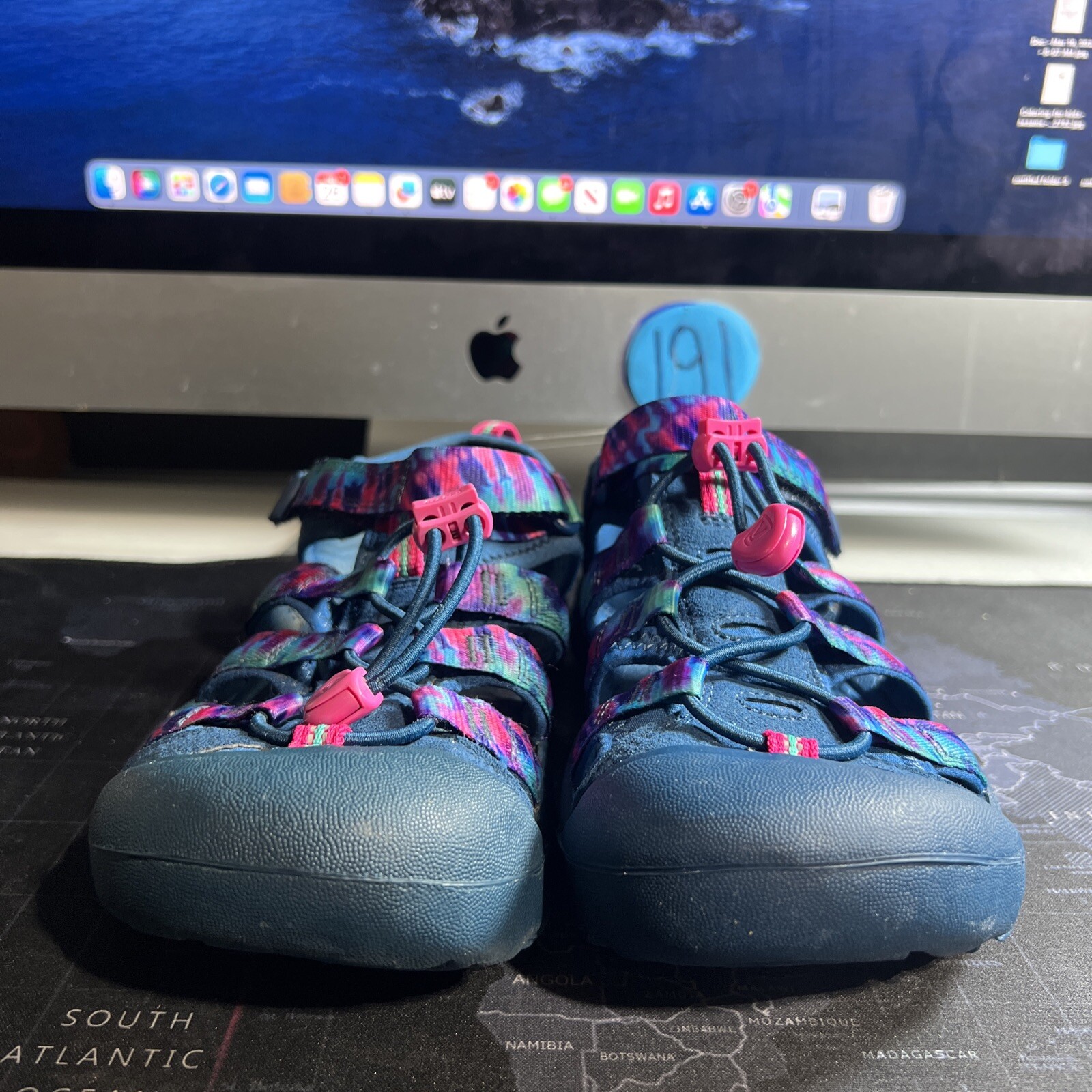 Sandali Keen Newport H2 impermeabili per bambini grandi taglia 5 blu scuro e tinta unita