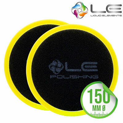 2x Liquid Elements Pad Man V2 Polierpad Polierschwamm 150mm gelb - Medium Cut