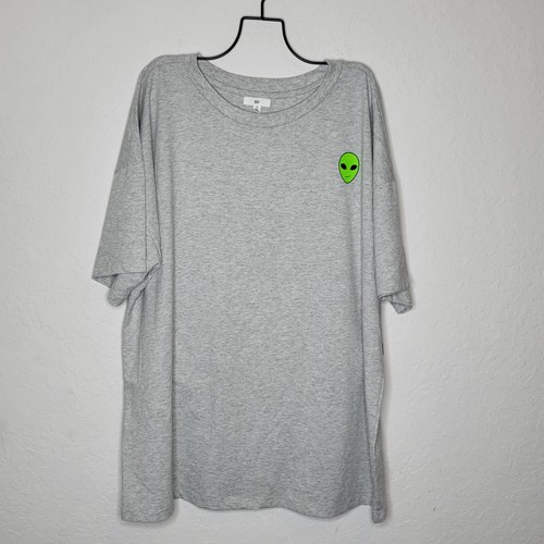 BP Gray Oversized Short Sleeve Tee Shirt with Alien Face 1X Plus Size NEW