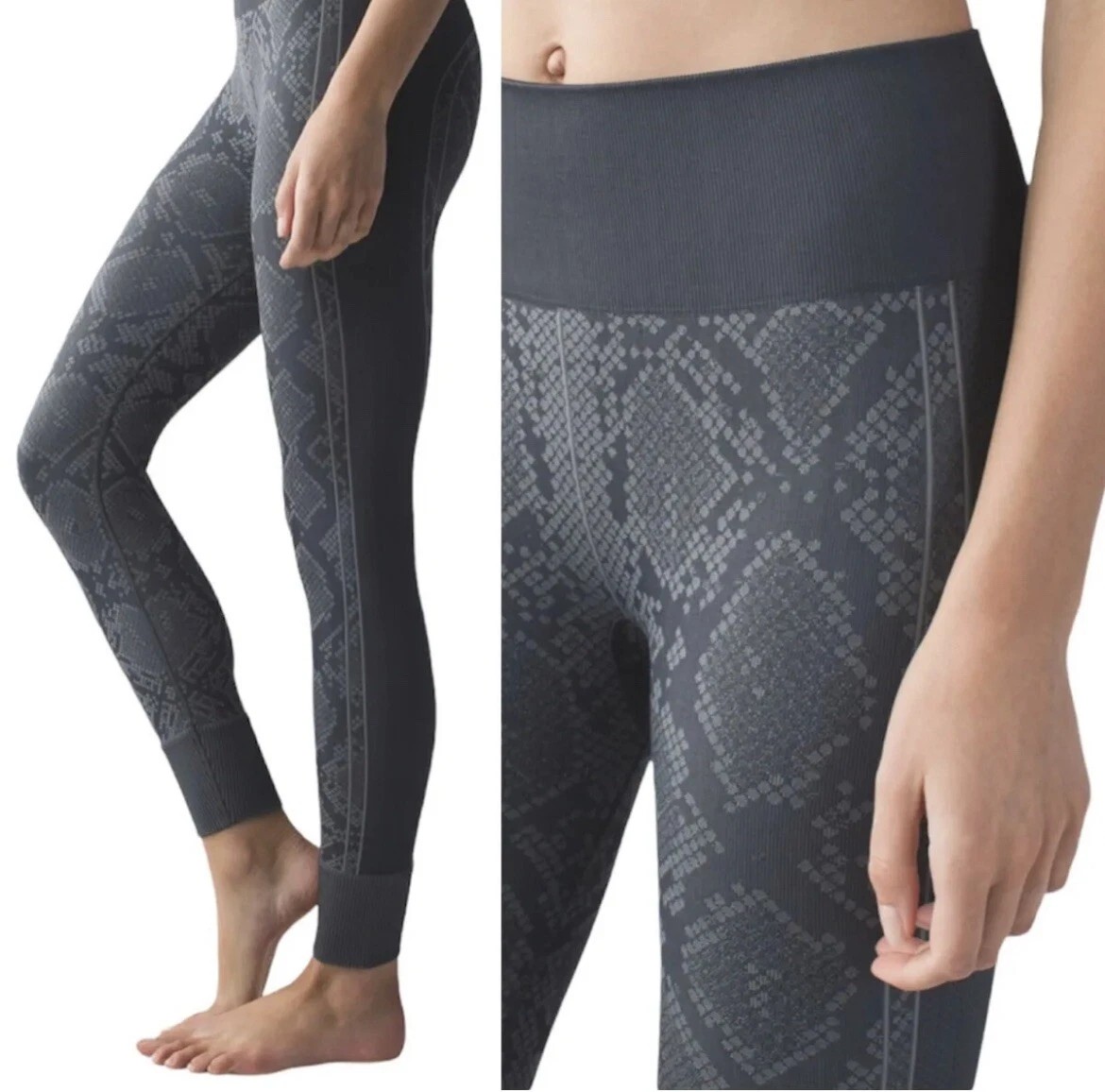 Lululemon Ebb To Street Snakeskin Seamless Leggings Pant Heathered Dark  Slate 4