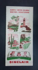 1956 Alberta British Columbia Manitoba SK  road map Sinclair gas oil Canada
