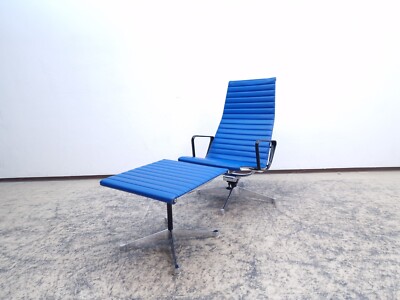 Hermann Miller Ea 124 Ea 125 Designer Leather Chair Chair Vitra Eames Blue #1