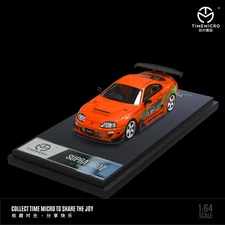 TIME MICRO 1:64 Supra A80Z FNF Paul Orange Diecast Model Car