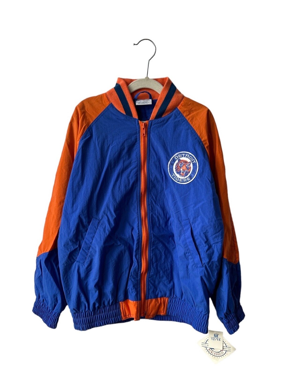 vintage detroit tigers windbreaker jacket youth size medium