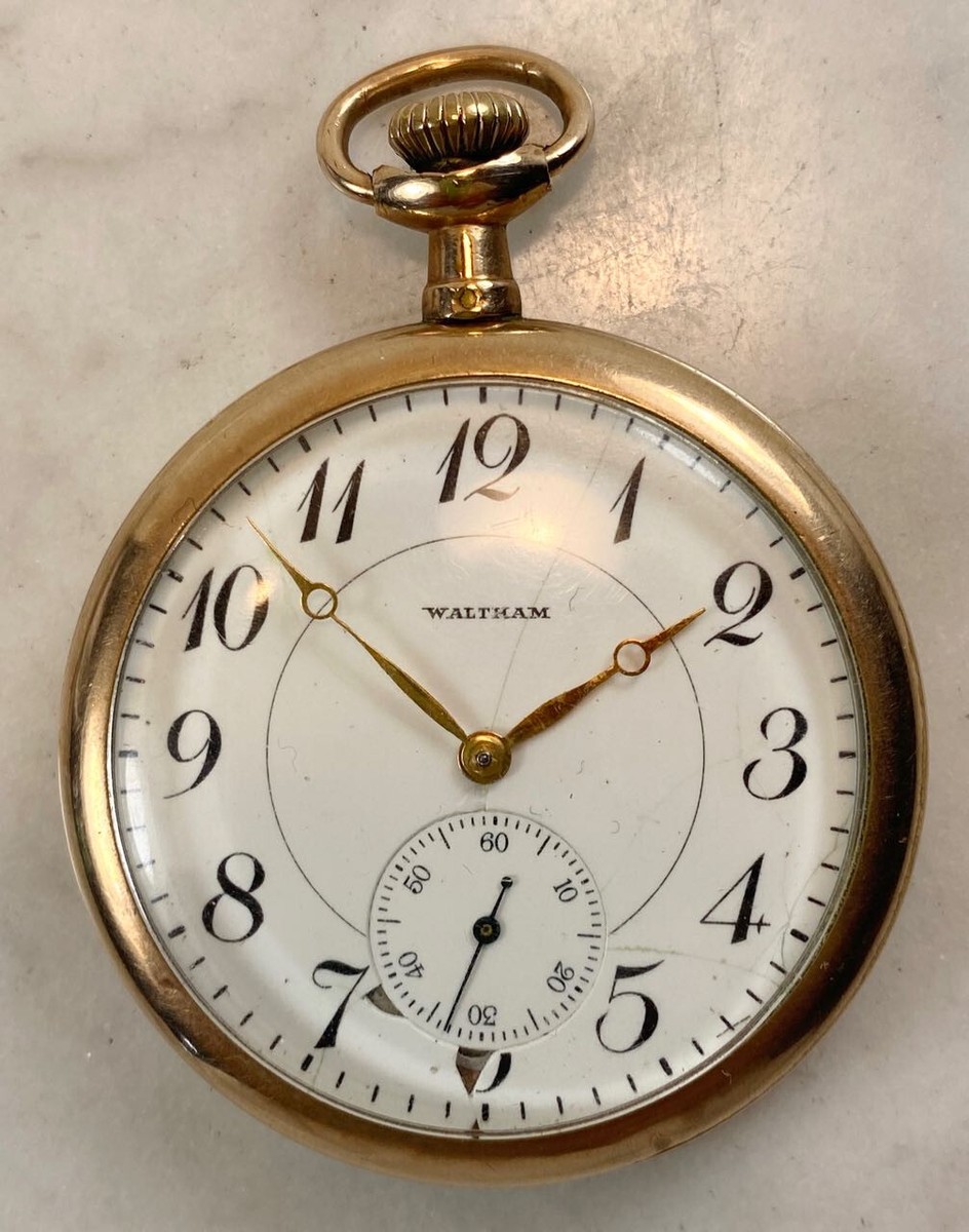 Antique WALTHAM Gold Filled Pocket 15 Jewels 220 Caliber 1912 Running
