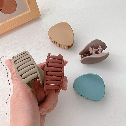 Fermagli per capelli triangolo donna ragazza forcine barrette granchio tinta unita artigli per capelli - Foto 3 di 19