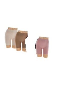 Breezies Set of 3 Seamless Long Leg Panties-Mauve/Mocha/Nude-Small-NEW