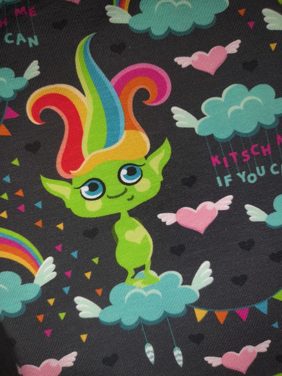 Jersey Stoff&Liebe EP Biene Kitsch me if you can Troll Maße=Foto