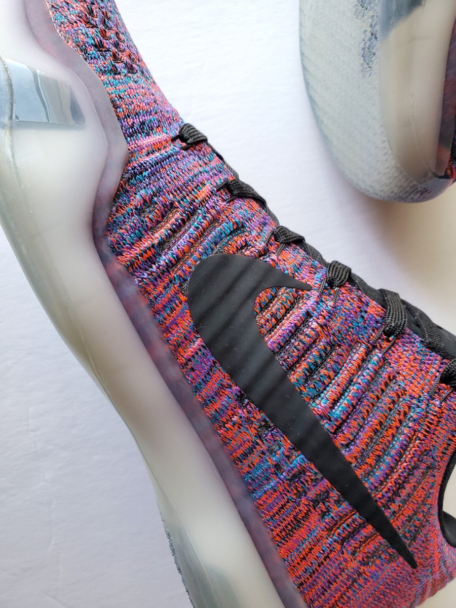 シューズ(男性用) Kobe X Elite Low iD Flyknit Multi-Color DS NIKE ZOOM AIR KOBE XI ELITE MULTI COLOR ID GLOW sz 9.5