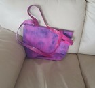 Pink and Purple Denim Look Hand Dyed Tote, Large Purse, Bag