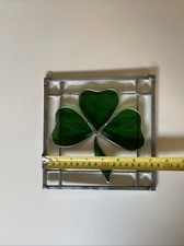 Stained Glass Shamrock Sun-catcher Real Glass 