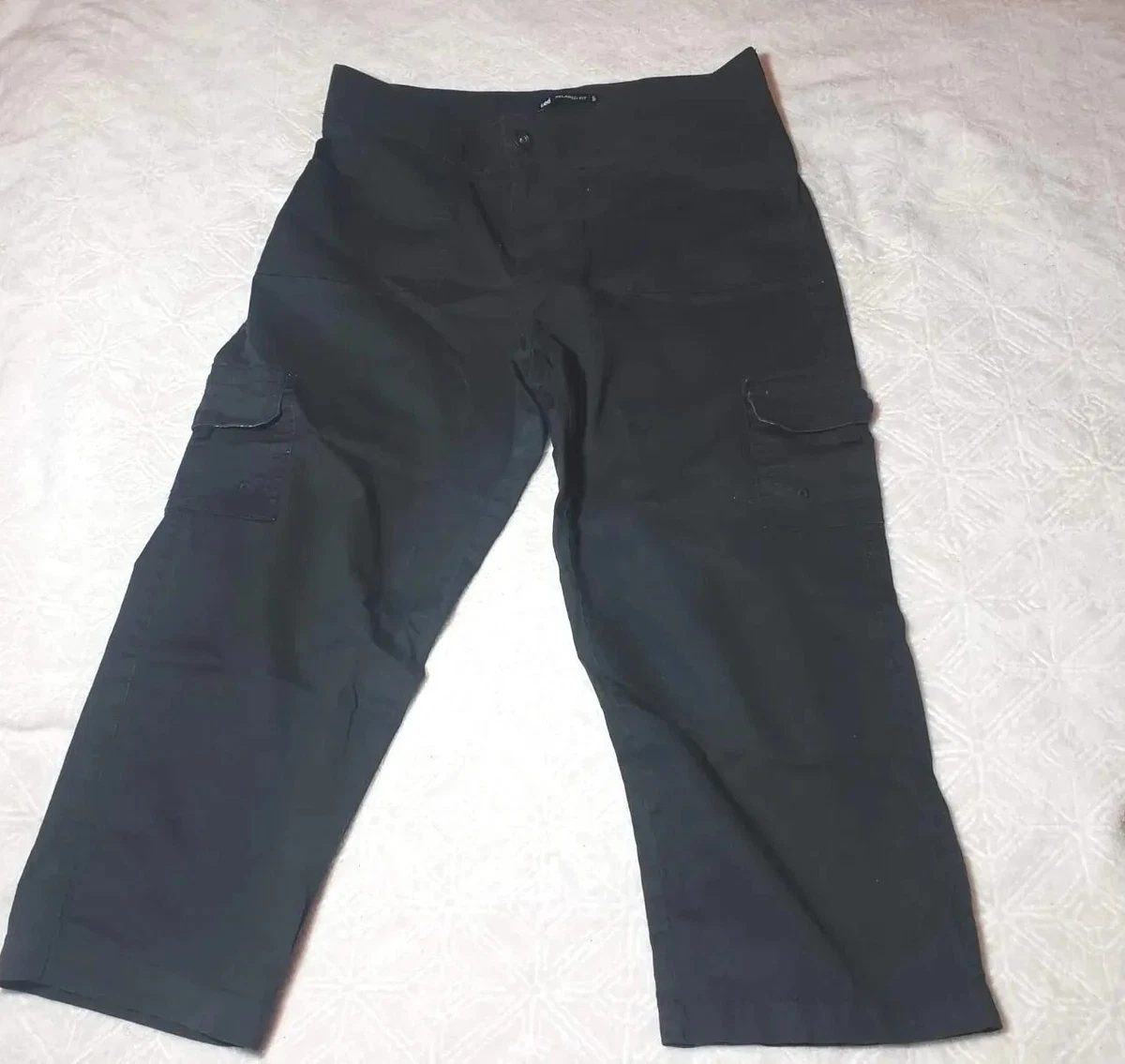 St Johns Bay Womens Active Pants Size 10 36 x 31 Cargo Black