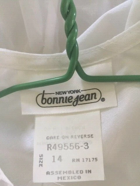 Girl's Formal/Dressy Occasion Dress Size 14 Bonnie Jean, White Communion/Wedding - Image 3 of 3