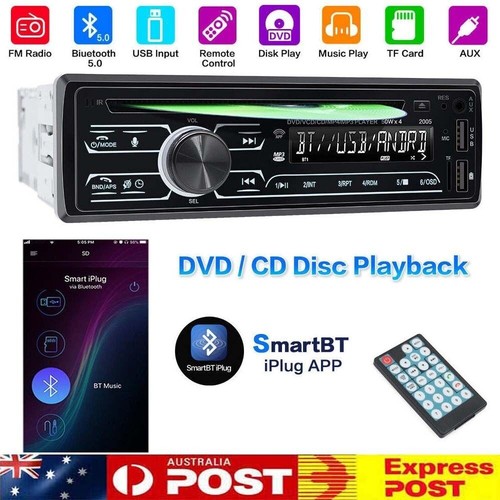 Single Din Car Stereo MP3 Player CD DVD Radio Audio Indash Bluetooth