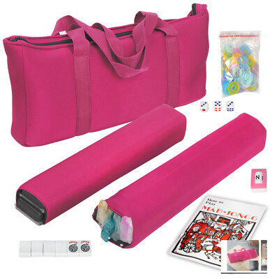 166 Tile American Mah Jongg Mahjong Set with 4 All-in-One Rack Pushers Soft Bag