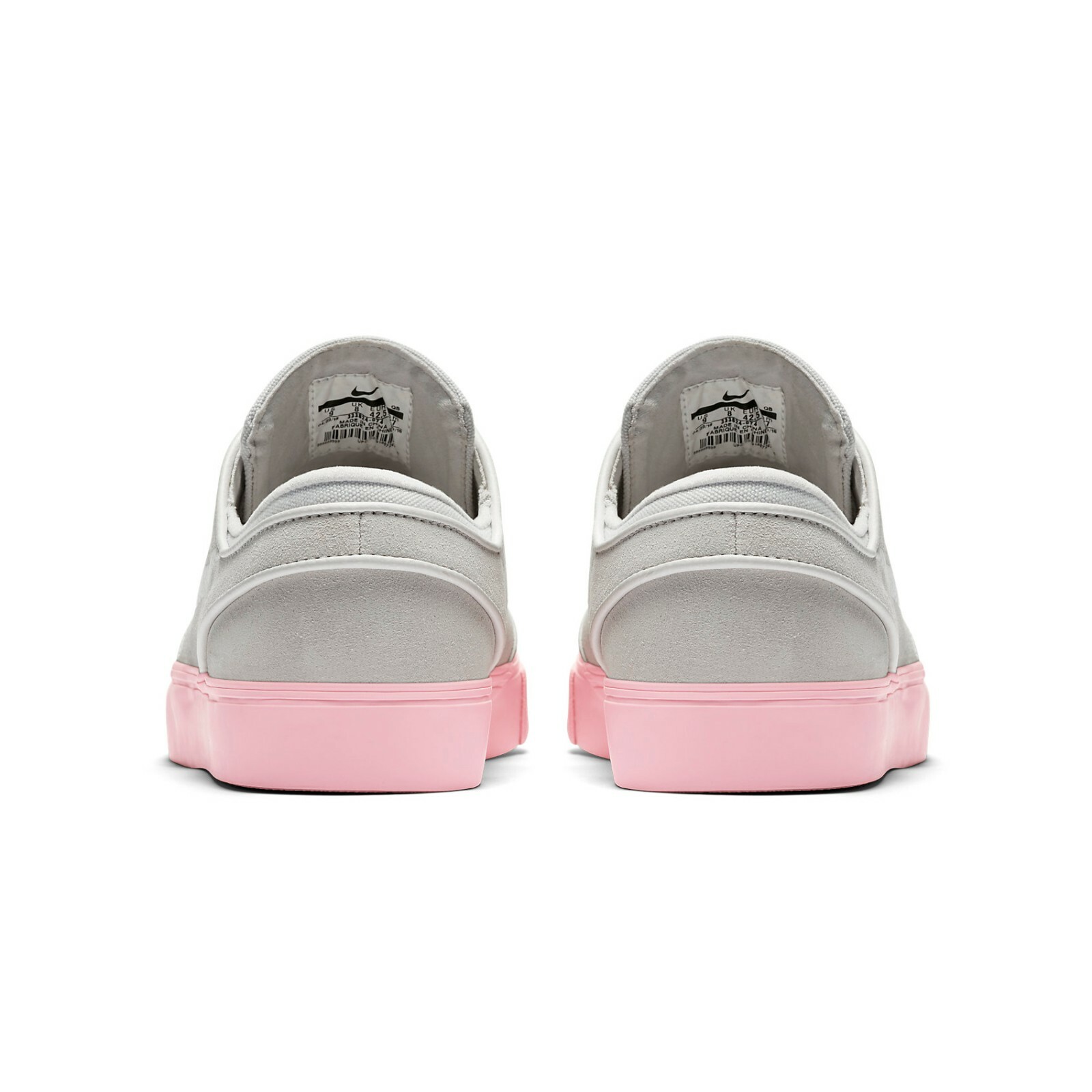 nike sb janoski grey & bubblegum pink suede skate shoes