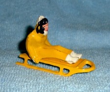 VINTAGE LEAD BARCLAY "Girl on Sled" In Yellow w/ White Trim B193 NM Free Ship A