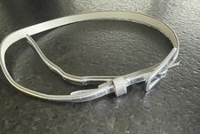 Eliza J Skinny Belt Womens Silver Buckle Size 4 Adjustable Casual Dress Metallic