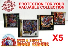 5x SEGA SATURN JAPAN OVERSIZED CD GAME CASE - CLEAR PROTECTIVE BOX PROTECTOR