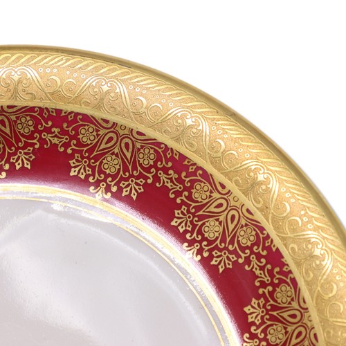 Trettau Echt Atzgold 812 Burgund Gold besetzt Dessertteller 7 3/4" 60er Jahre  - Bild 2 von 3