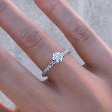 1 Ct Round Cut Diamond Women's Engagement Wedding Ring 14K White Gold Finish
