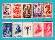 FRANCE 1943  Y&T n° 571A et 580A   " Neuf Sans Gomme avec quelques Rousseur "
