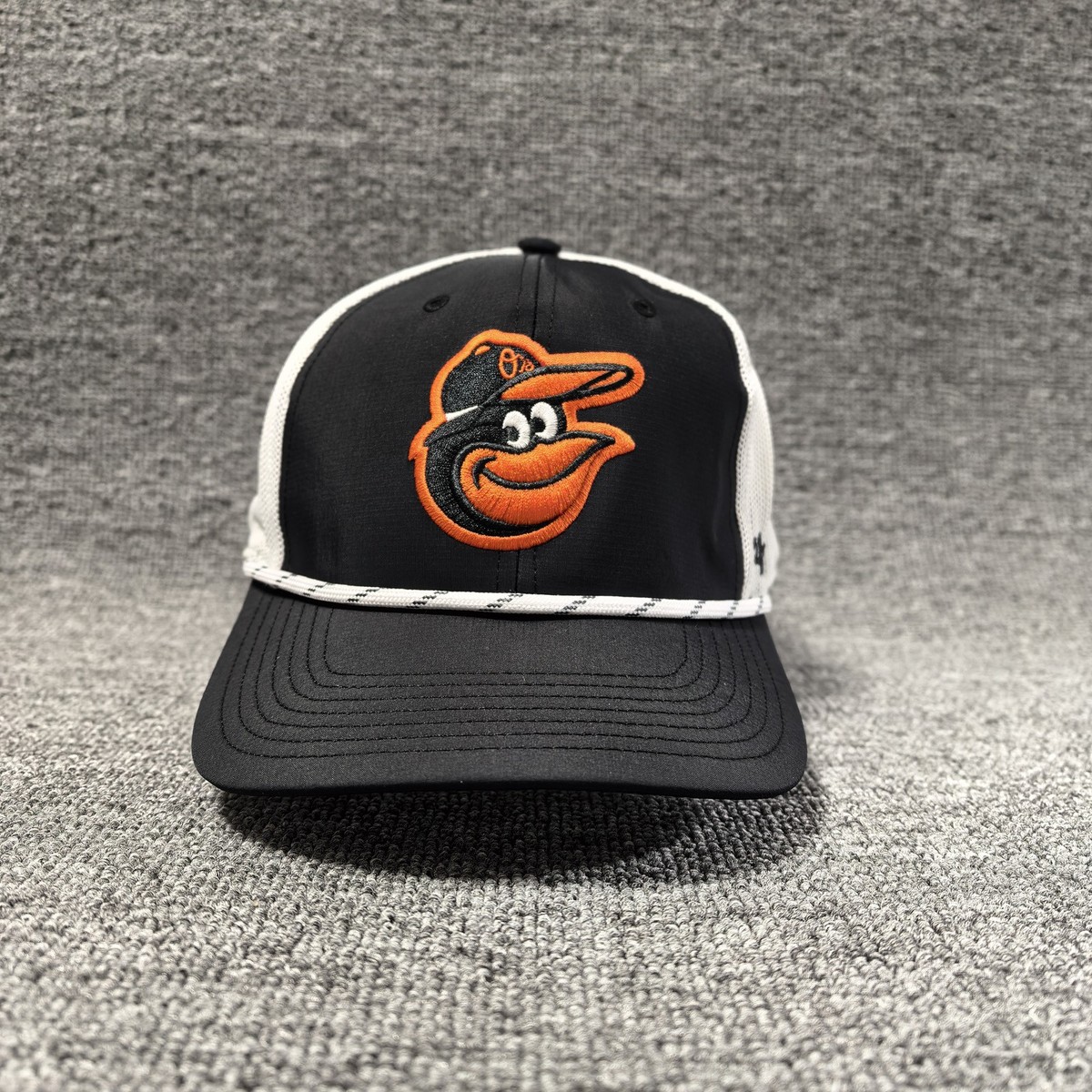 '47 Brand Baltimore Orioles MLB Trucker Snapback Hat Black White Rope Cap
