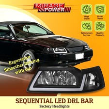 For 1999-2004 Ford Mustang Black Led Drl Sequential Head Light Clear Bumper Lamp For 1999-2004 Ford Mustang Black Led Drl Sequential Head Light Clear Bumper Lamp