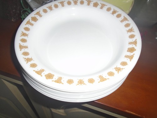10 Corelle  Butterfly gold Pasta/salad Bowls  8 1/2 Inch /****all have edge wear