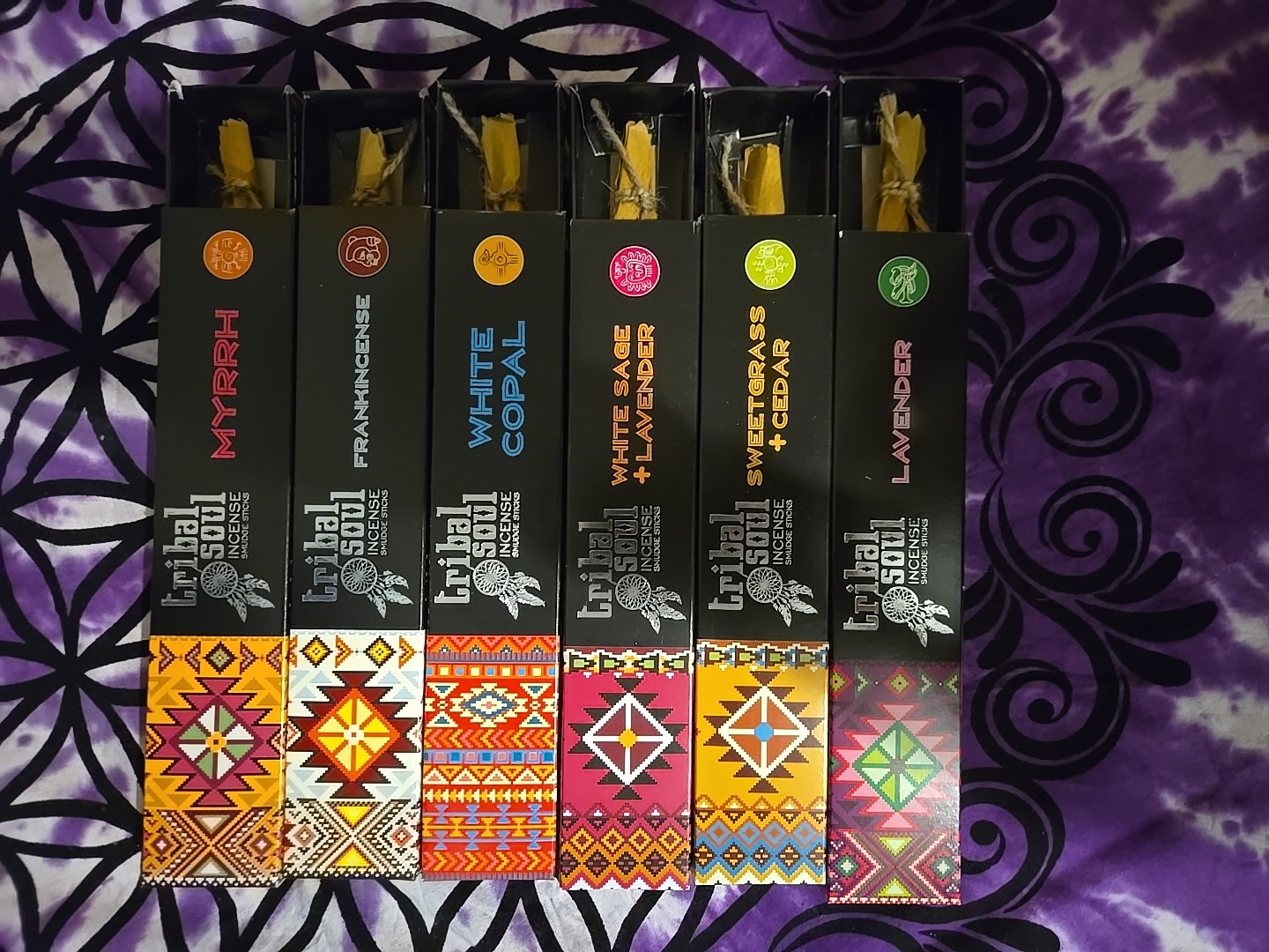 Tribal Soul Sample Pack Frankincense Myrrh Lavender Sage Copal Incense Sticks 90
