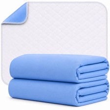 2 Pack 34x36 Washable Waterproof Incontinence Bed Pads Reusable Underpads