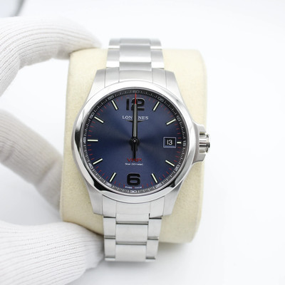 Longines Conquest V.H.P. 41mm Steel Blue Dial Mens Quartz Watch L3.716.4.96.6