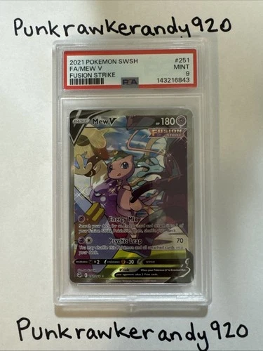 Mew V (Alternate Full Art) 251/264 Swsh08: Fusion Strike Holo PSA 9