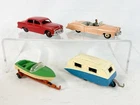 4 Dinky Toy Vehicles 131, 190, 170 Ford, 796 Boat Vintage No Boxes