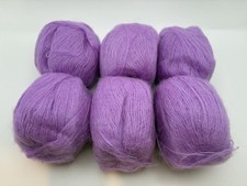 Lot of 6 Mohair Blend Yarn Light Purple 25 Grams 230 Yards Each READ