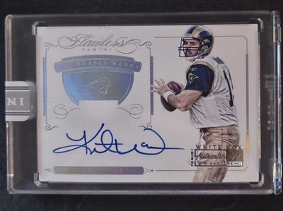 Kurt Warner 2015 Panini Flawless On-Card Auto 1/1 White Box