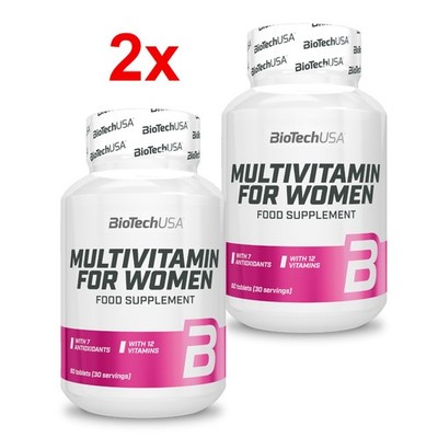 (107,02 EUR/kg) BioTech USA Multivitamin For Women- 60 Tabletten Doppelpack