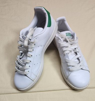Adidas Stan Smith Shoes White Green Men's Size 8 1/2 Rubber Leather