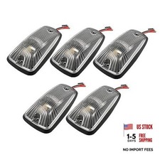 5pcs Top Cab Marker Light Roof Running Lamps Covers Lens Yellow Top Clear