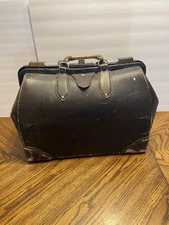 Vtg Antique Henry Likly Doctors Medical Bag Leather Rochester NY