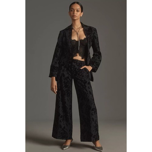 NWT By Anthropologie Floral Menswear Blazer size L - Foto 2 di 9